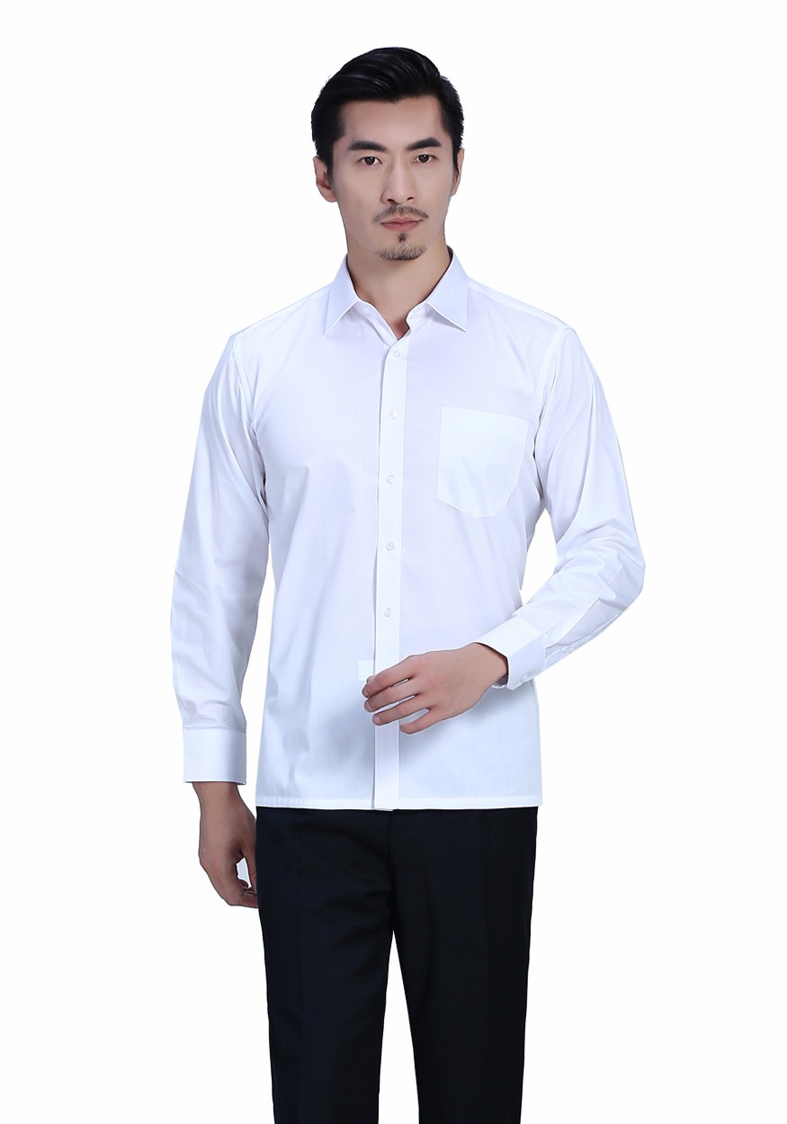 白色正常款衬衫长袖衬衫